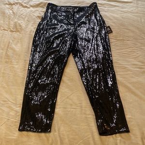 Express sequin high rise ankle pants. Size L